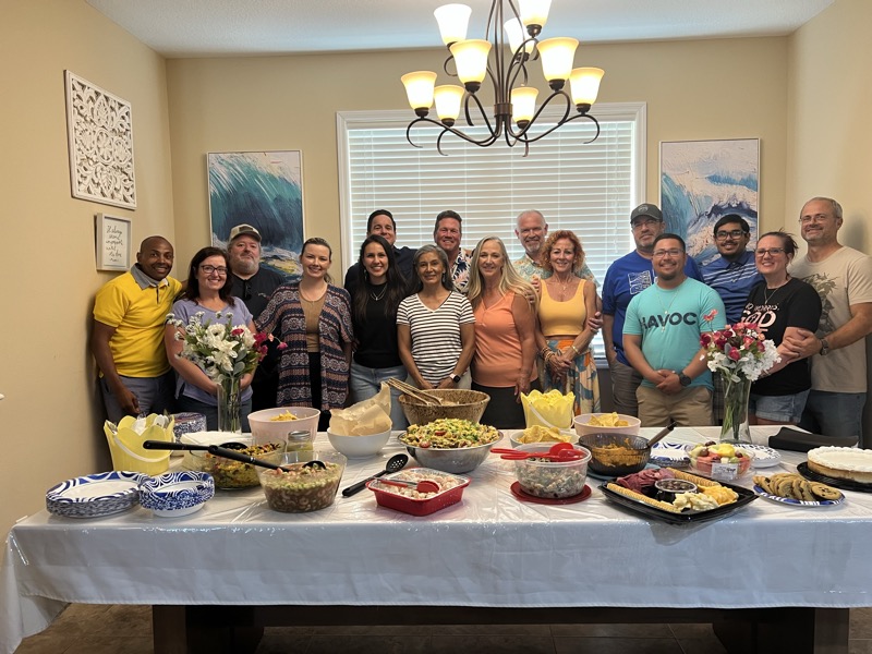 Guests gathered for a hosted reunion dinner at a Mission Hospitality property