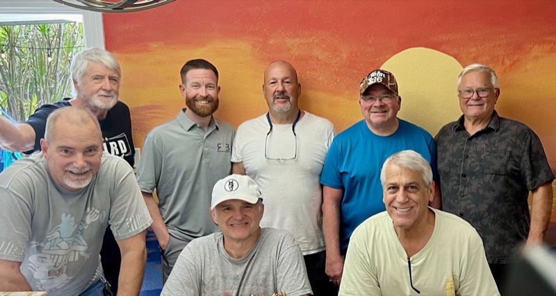 A men’s retreat group hosted at a Mission Hospitality property